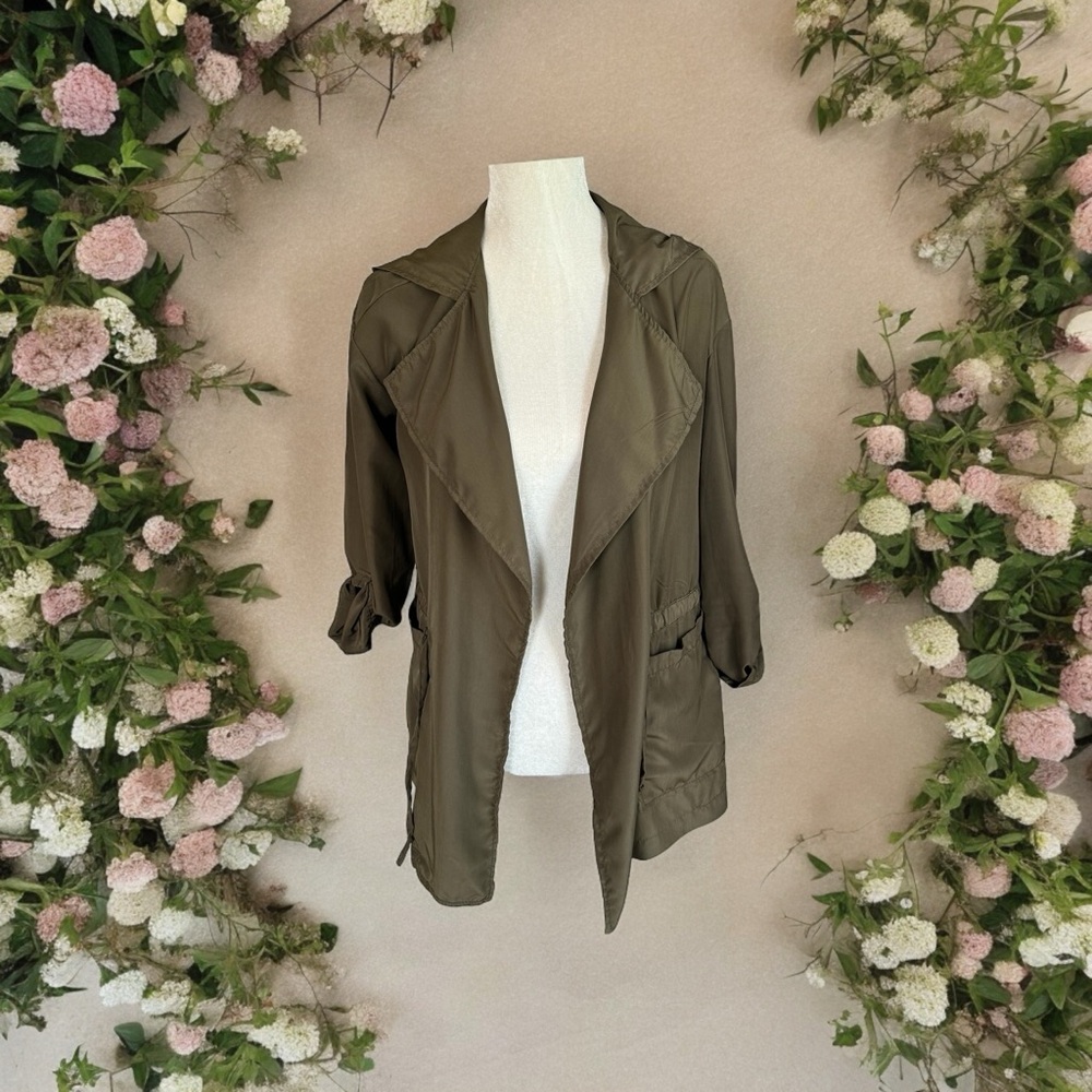 Ashley Outerwear Army Green Hooded Lightweight Jacket
